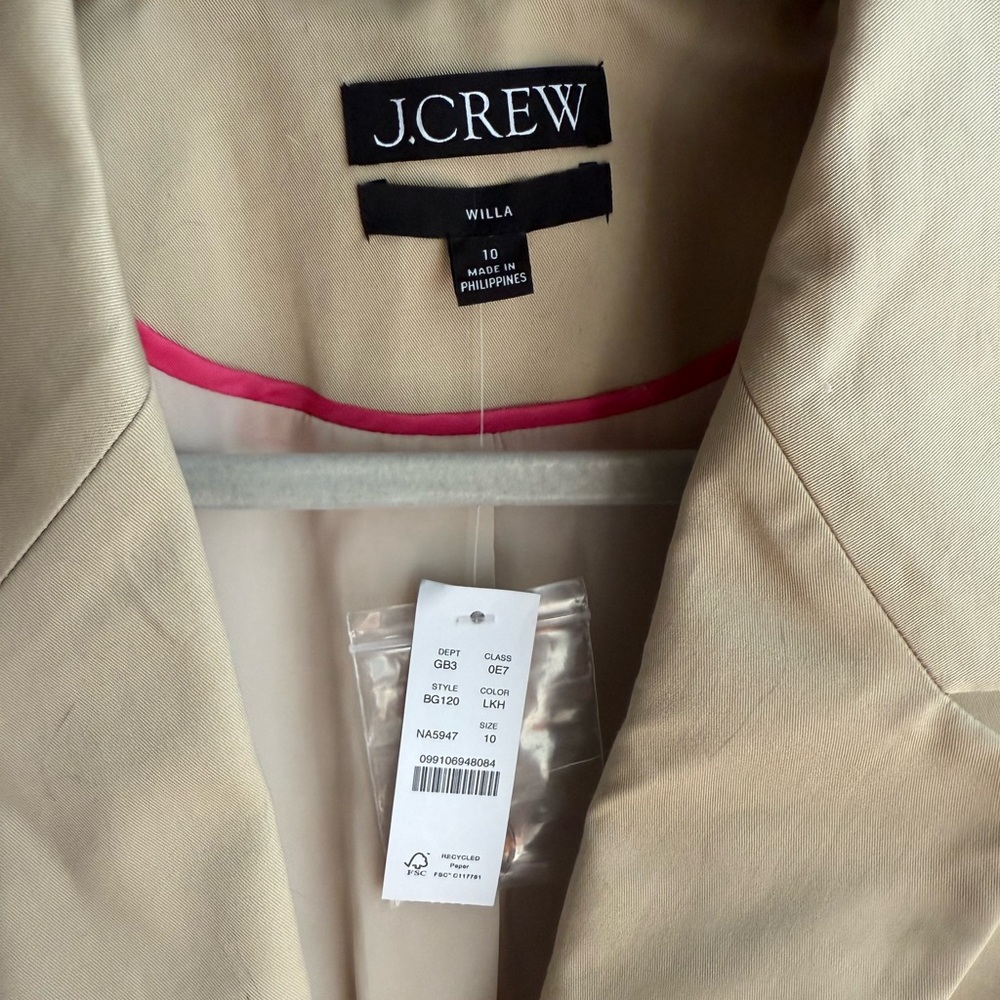 J. Crew Willa blazer in lightweight chino Size 10 NWT - Picture 3 of 8